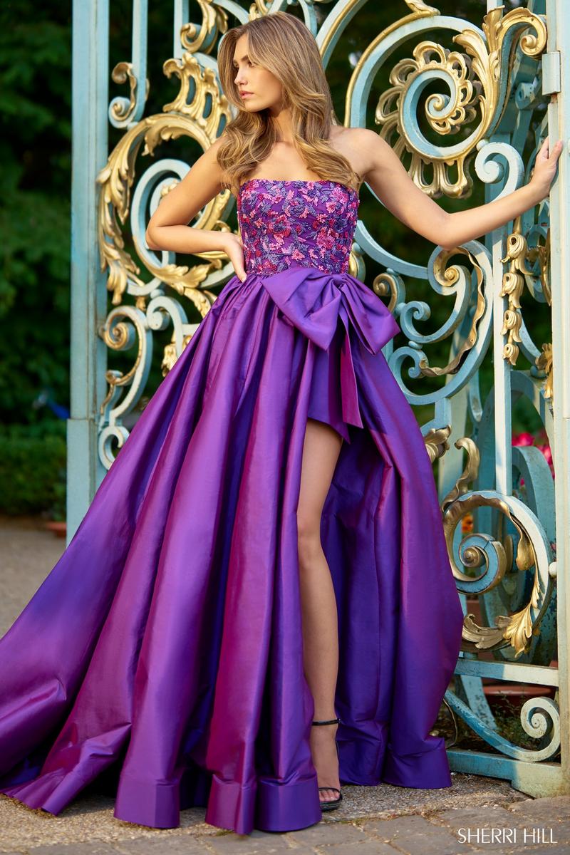 Sherri Hill Dress 67020 - Strapless High-Low Ballgown