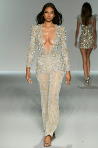 Sherri Hill Dress 67047 - Deep V-Neck Beaded Jumpsuit