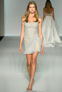 Sherri Hill Dress 67052 - Beaded Mini Dress with Spaghetti Straps