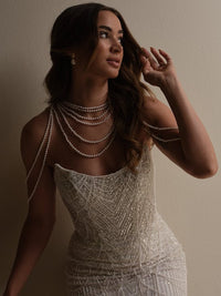 34330 - Romantic Fit and Flare Gown with Structured Silhouette