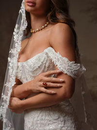 34840-Enchanting Beaded Lace Motif Chantilly Lace Wedding Dress