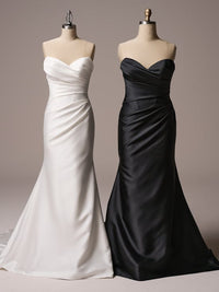 34329 - Chic Fit and Flare Wedding Dress for a Glamorous Look