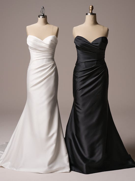 34329 - Chic Fit and Flare Wedding Dress for a Glamorous Look