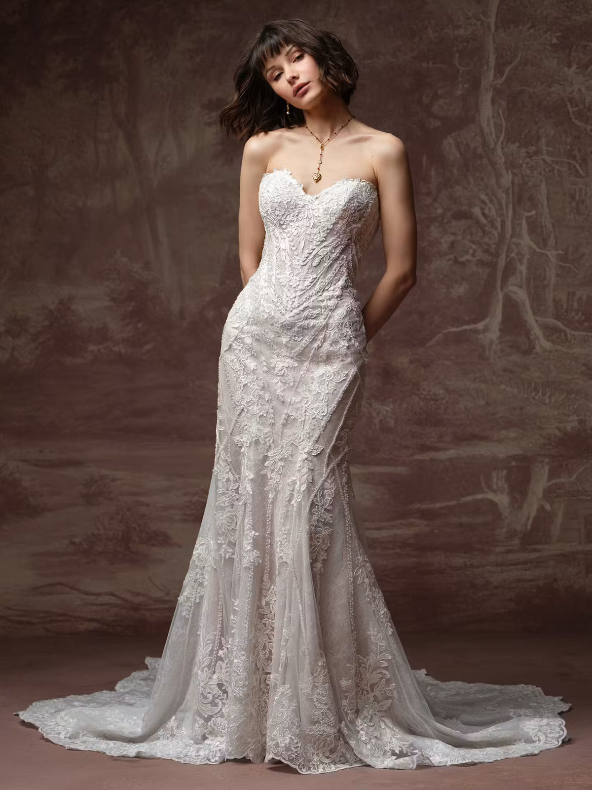 34841-Intricate lace motif bodice sweetheart neckline wedding gown