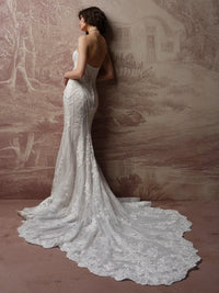 34841-Intricate lace motif bodice sweetheart neckline wedding gown