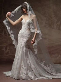 34838-Sultry Beaded Illusion Lace Wedding Dress