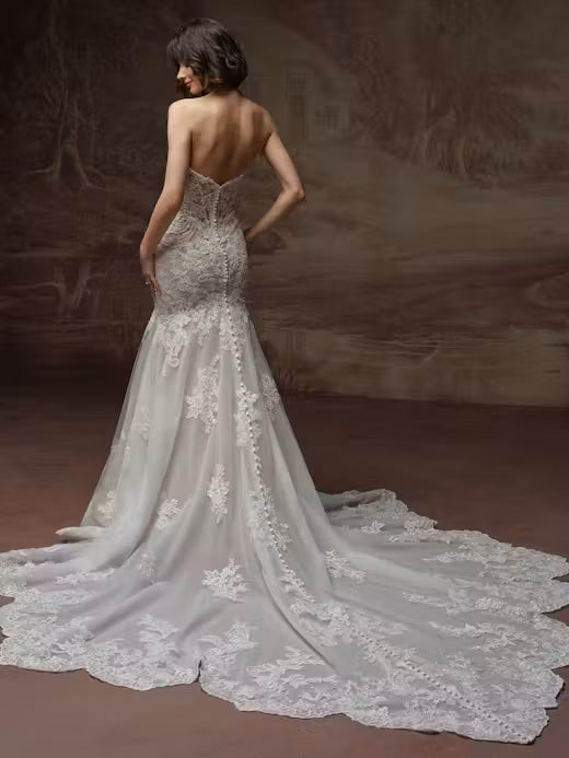 34838-Sultry Beaded Illusion Lace Wedding Dress