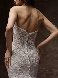 34838-Sultry Beaded Illusion Lace Wedding Dress