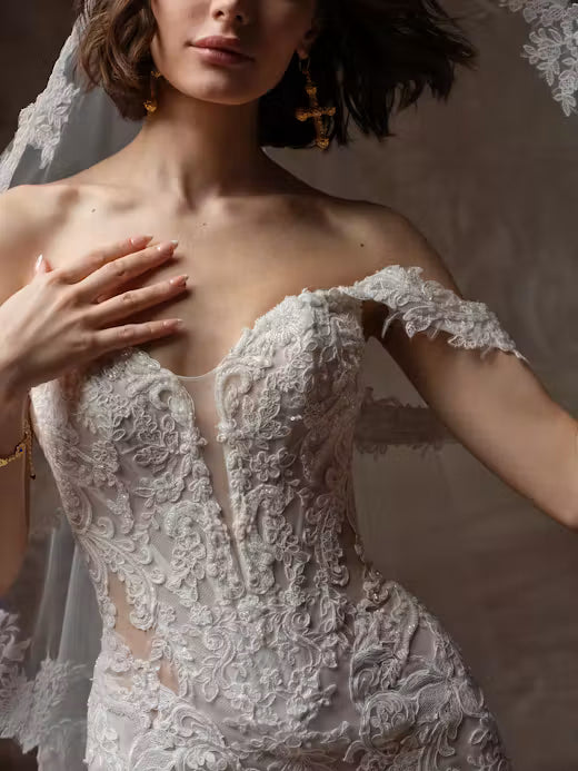 34838-Sultry Beaded Illusion Lace Wedding Dress