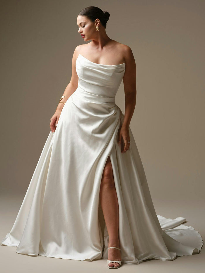 34333 - Cat Eye Ballgown with Thigh High Slit