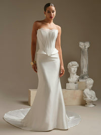 34334 - Sleek and Modern Two Piece Wedding Gown