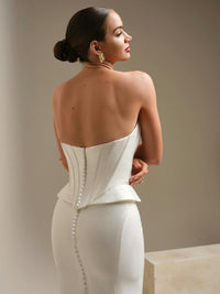 34334 - Sleek and Modern Two Piece Wedding Gown