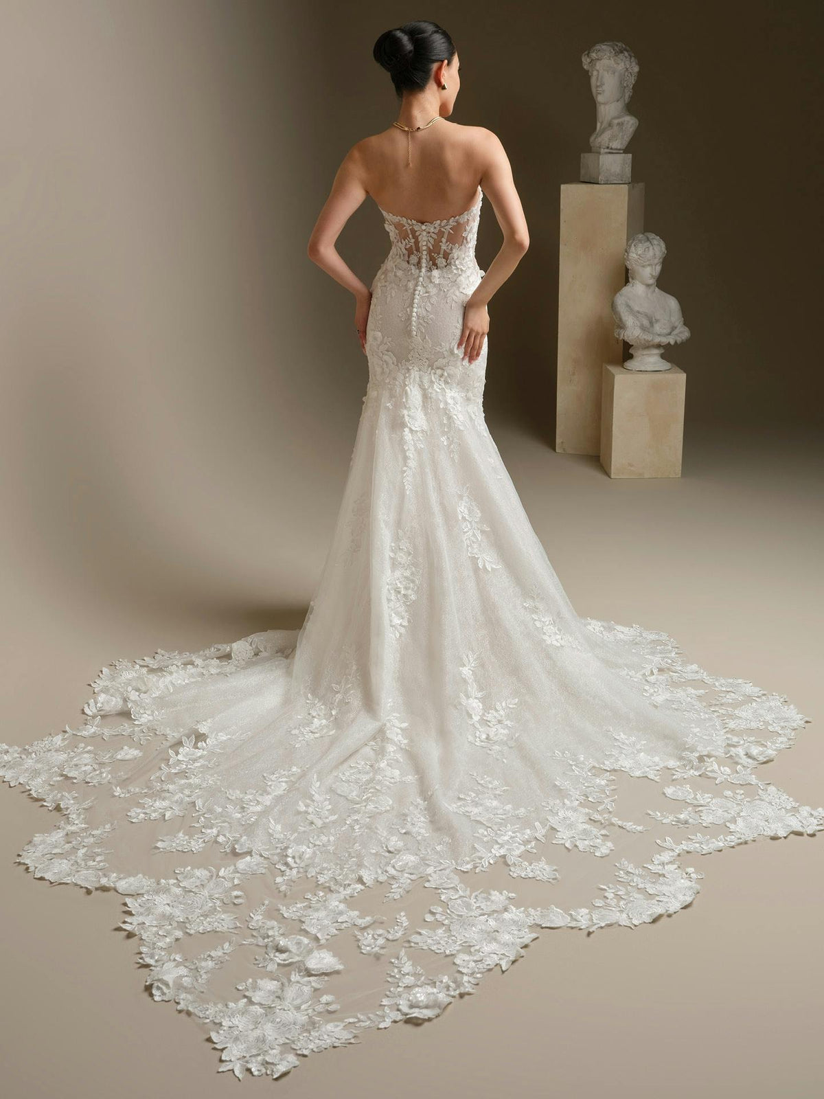 34335 - Refined Fit and Flare with Beaded Lace