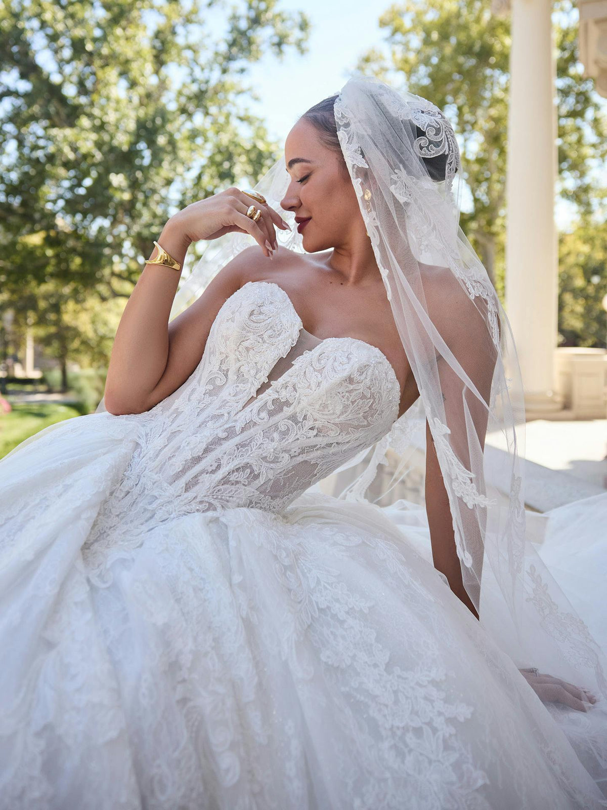 34336 - Intricate Lace Ballgown with Glamourous Sparkle