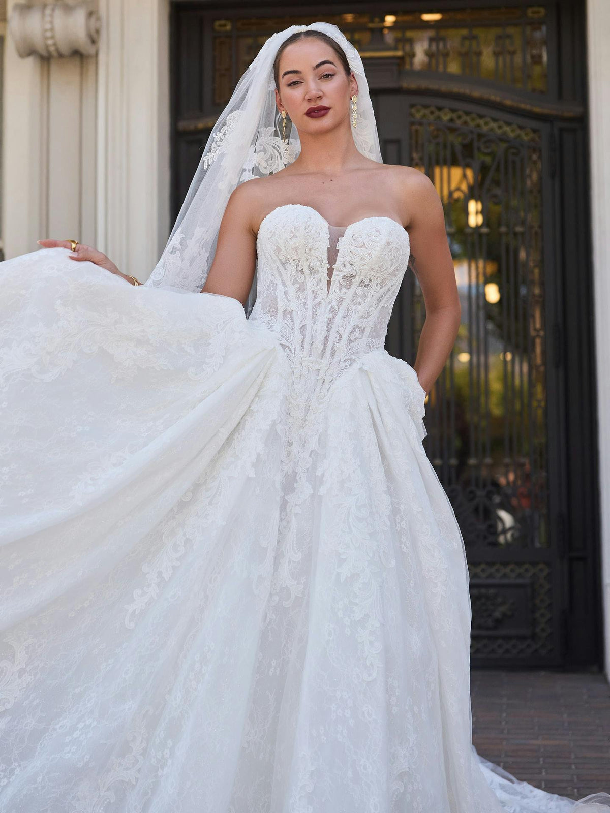 34336 - Intricate Lace Ballgown with Glamourous Sparkle