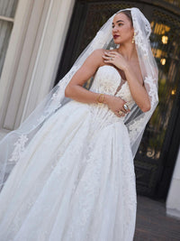 34336 - Intricate Lace Ballgown with Glamourous Sparkle