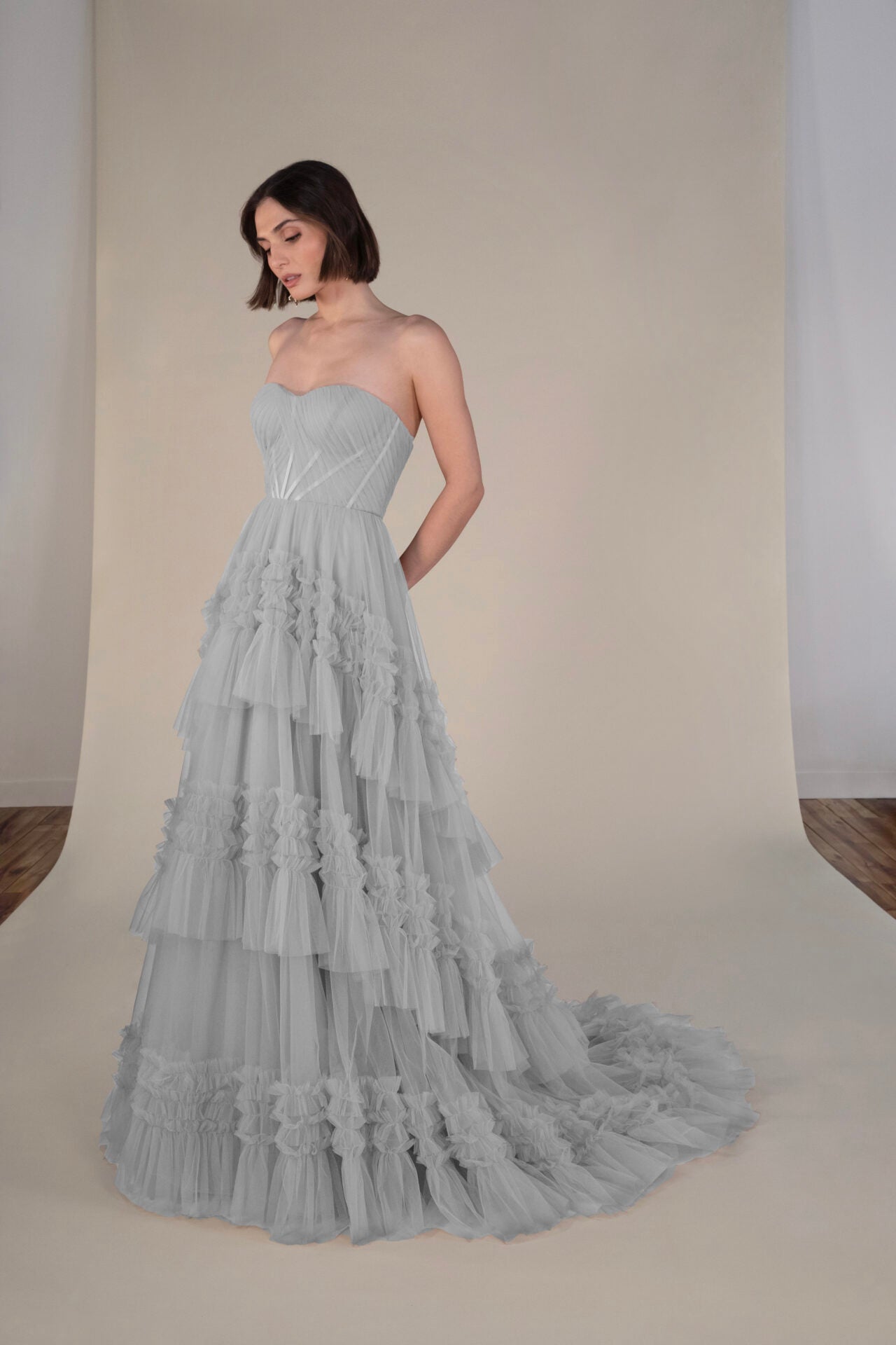 32131 - Soft A-Line Bridal Dress with Lace Detailing – normansbridal