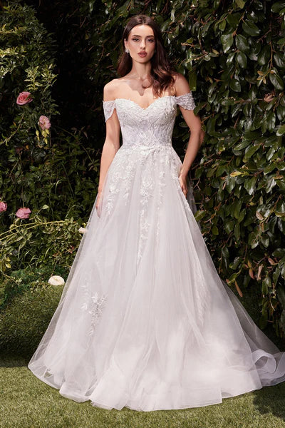 32774-Off the Shoulder Lace A-line