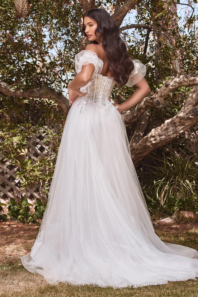 Ladivine Dress CB080W - Plunging Neckline, Long Fit and Flare Silhouette