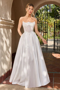 35104-Timeless Strapless A-Line Wedding Gown