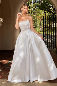 35104-Timeless Strapless A-Line Wedding Gown