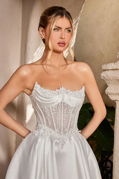 35104-Timeless Strapless A-Line Wedding Gown