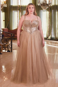 Ladivine Dress CD0217 - Sweetheart Neckline, Long A-Line Silhouette