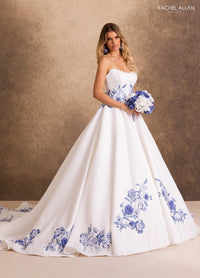 35047-Clasic Matte Satin Strapless Ball Gown