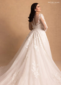 35044-Lace and Glitter Plus Size Ball Gown