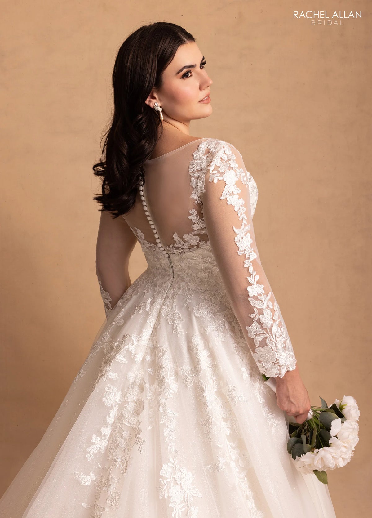 35044-Lace and Glitter Plus Size Ball Gown
