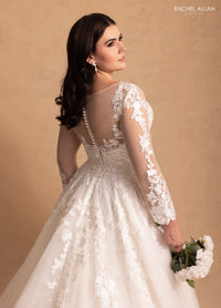 35044-Lace and Glitter Plus Size Ball Gown