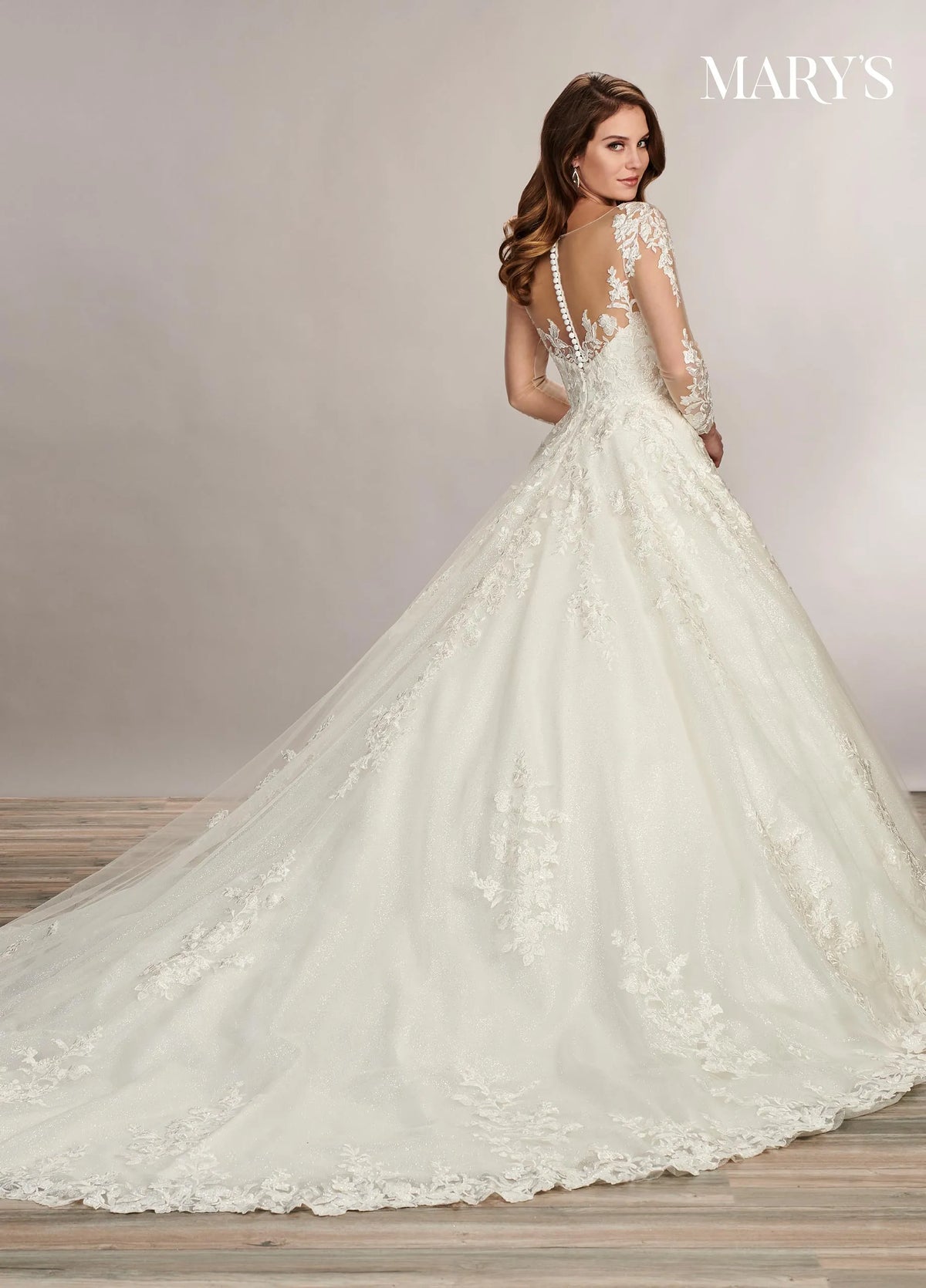 35044-Lace and Glitter Plus Size Ball Gown