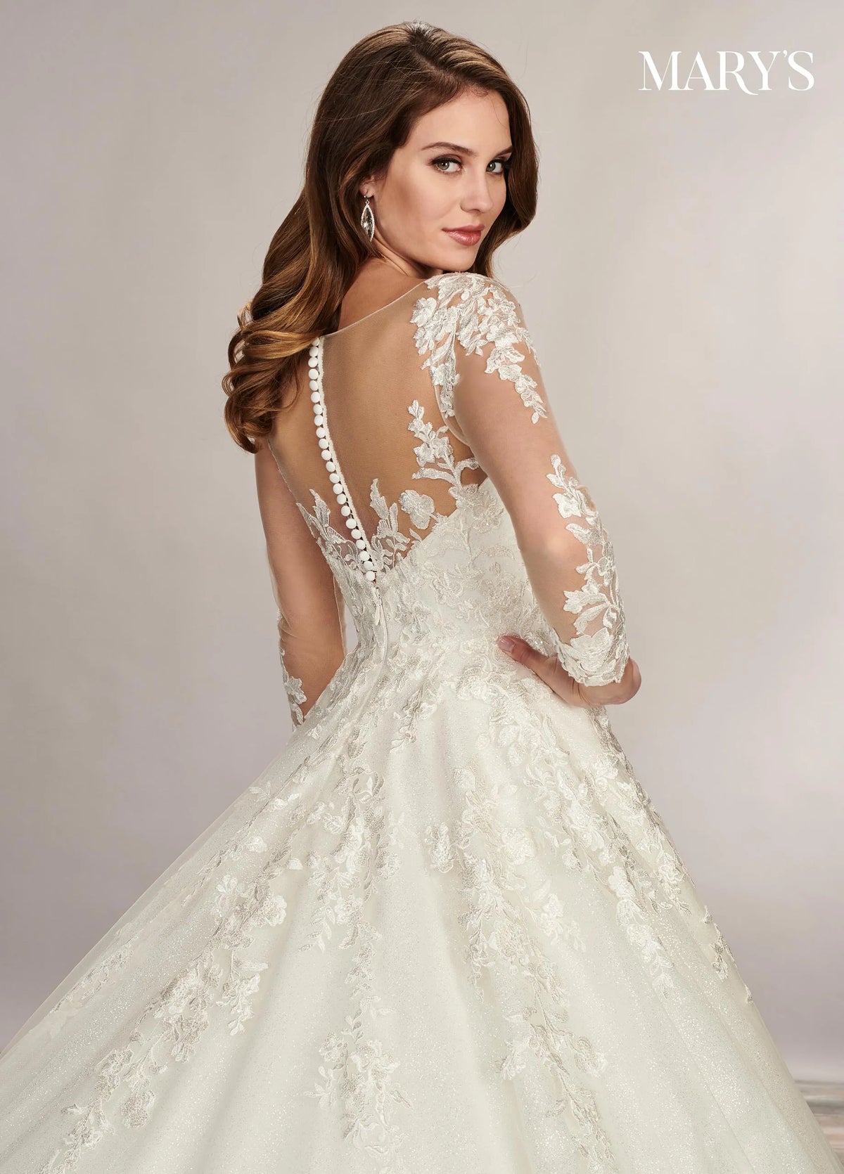 35044-Lace and Glitter Plus Size Ball Gown