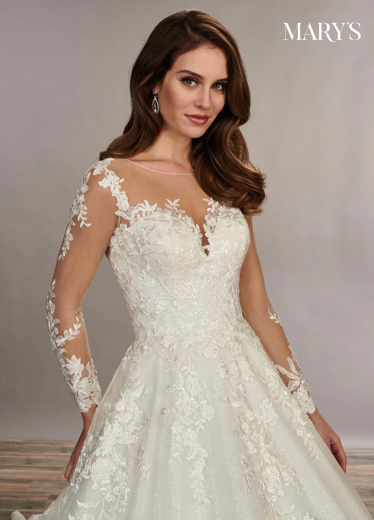 35044-Lace and Glitter Plus Size Ball Gown