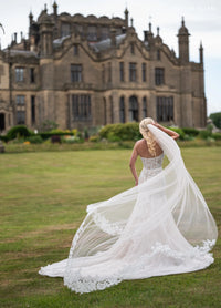 35046-Layered Tulle and Glitter Mermaid Wedding Gown