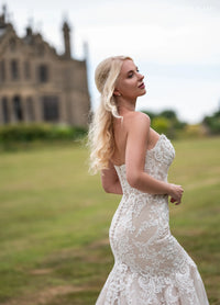 35046-Layered Tulle and Glitter Mermaid Wedding Gown