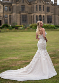 35046-Layered Tulle and Glitter Mermaid Wedding Gown