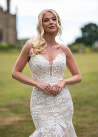 35046-Layered Tulle and Glitter Mermaid Wedding Gown