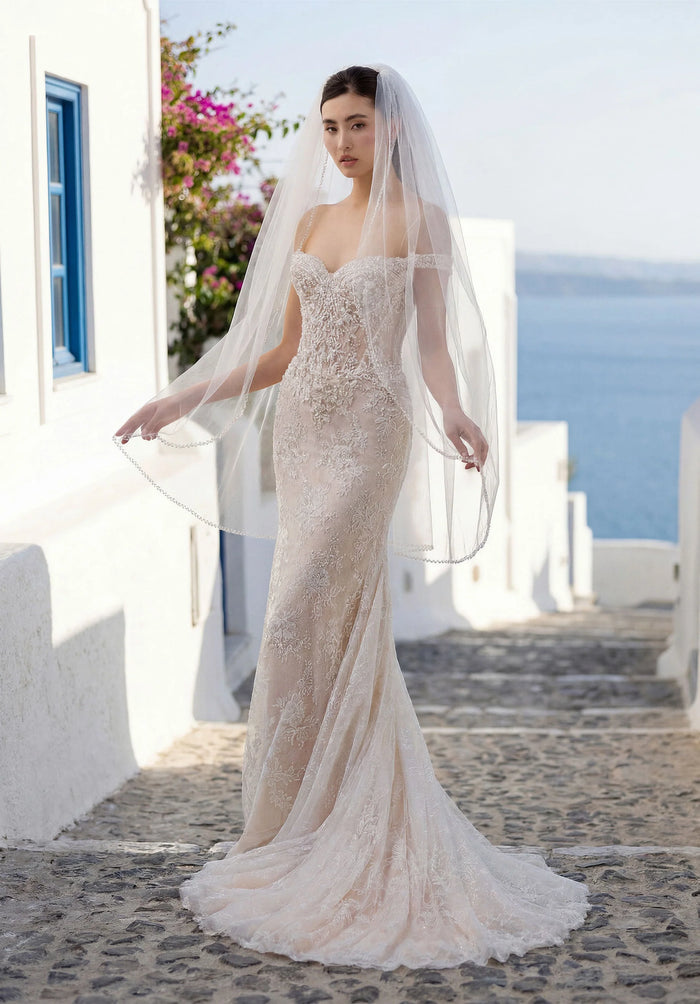 34754-Lace Mermaid Wedding Dress