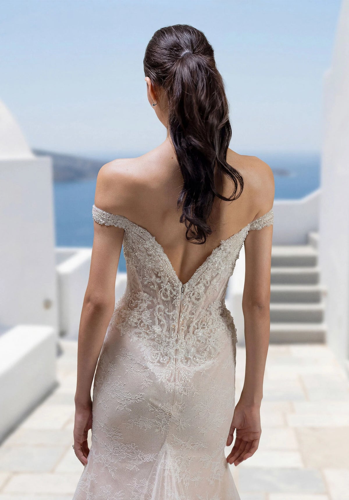 34754-Lace Mermaid Wedding Dress