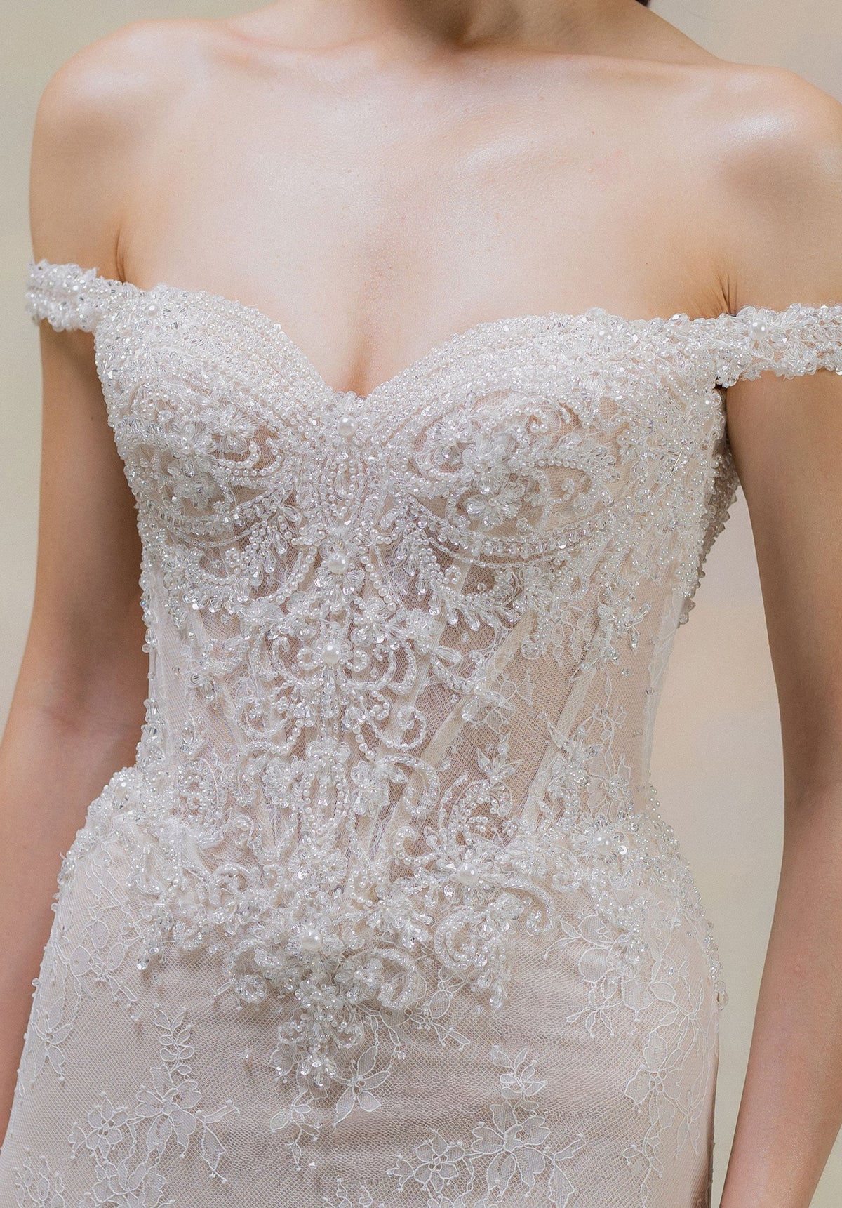 34754-Lace Mermaid Wedding Dress
