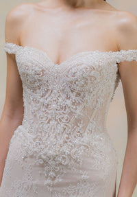 34754-Lace Mermaid Wedding Dress