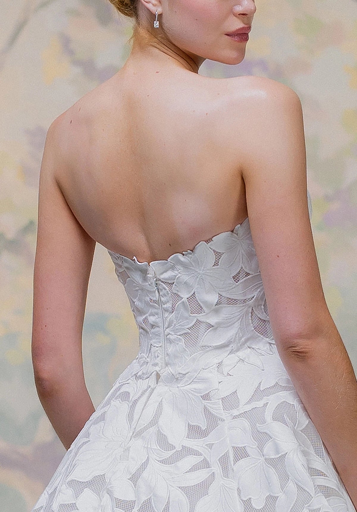 34758-Ball Gown Wedding Dress has a Stylized, Strapless Sweetheart Neckline and Basque Waist