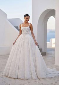 34759-Square Neckline Full Ball Gown Wedding Dress