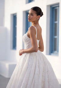 34759-Square Neckline Full Ball Gown Wedding Dress