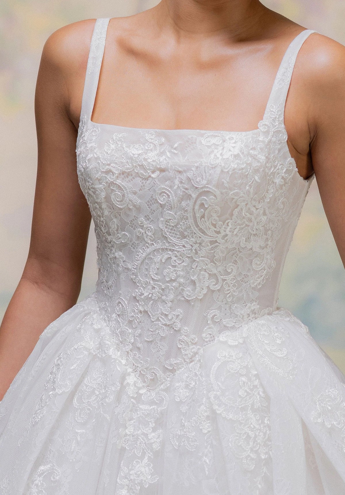 34759-Square Neckline Full Ball Gown Wedding Dress