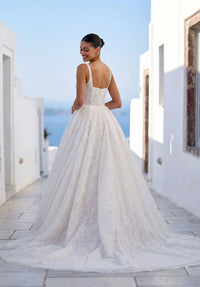 34759-Square Neckline Full Ball Gown Wedding Dress