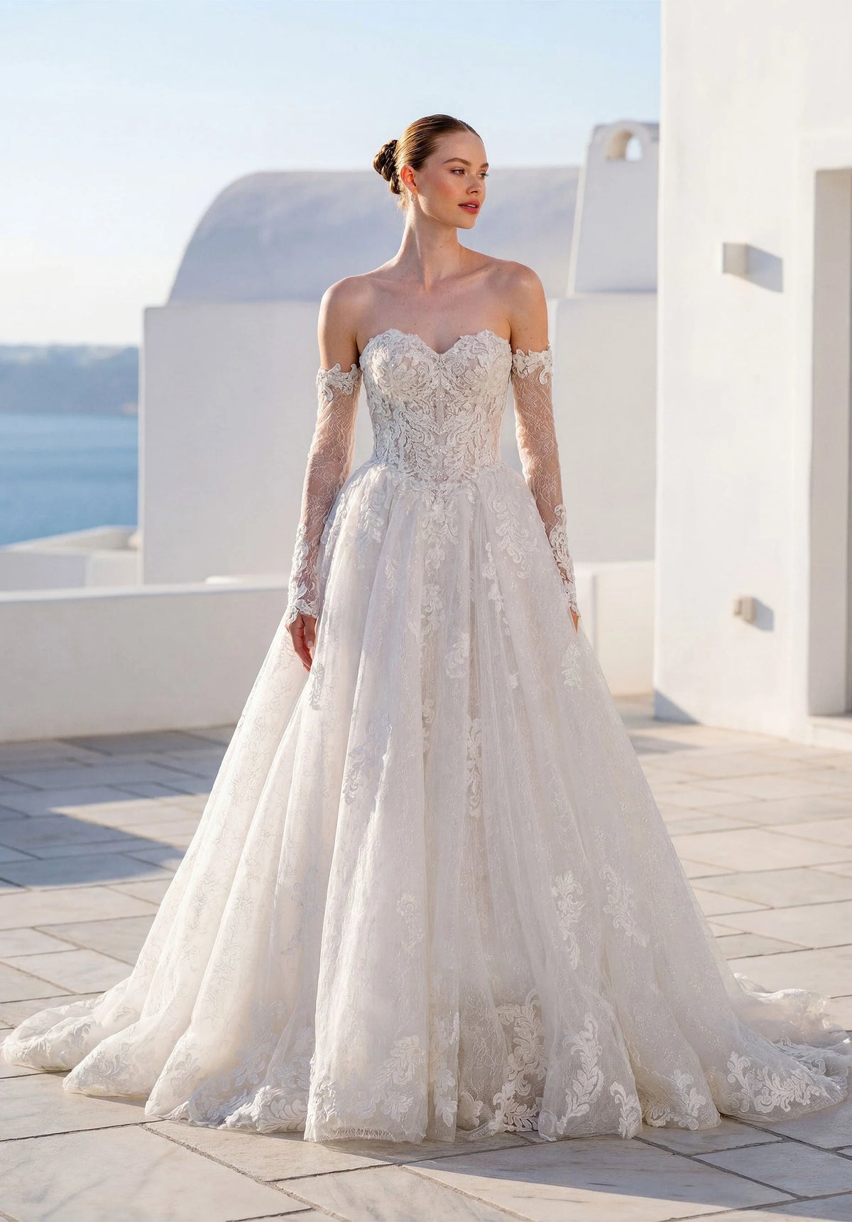 34761-Strapless Sweetheart Neckline Ball Gown Plus Size Wedding Dress