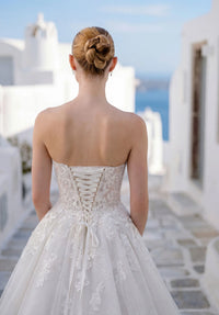 34761-Strapless Sweetheart Neckline Ball Gown Plus Size Wedding Dress