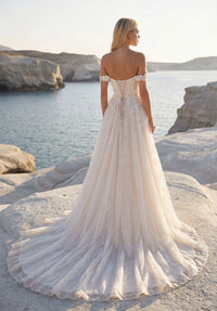 34764-Chantilly Lace A-line Plus Size Wedding Dress